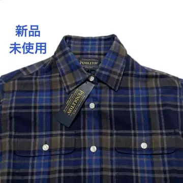 펜들턴 체크 셔츠 여성용 플란넬 셔츠 네이비 계열 S