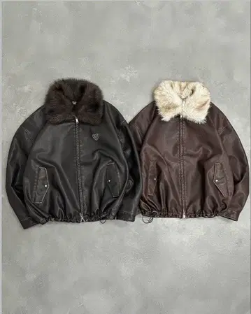 퍼 달린 가죽 자켓