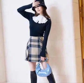 SNIDEL 로빙 체크 미니 스커트