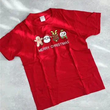 새상품급 크리스마스 T셔츠 산타 남성용 여성용 빨간색 산타 코스프레
