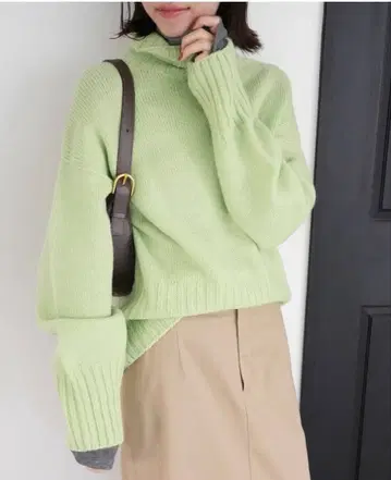 SLOBE IENA 파인 울 뉴앙스 터틀 풀오버