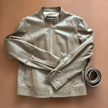 소가죽 가죽 자켓 카멜 베이지