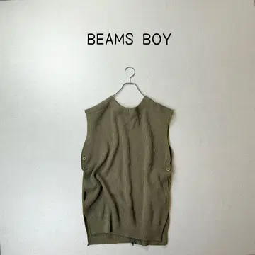 BEAMS BOY 리브 가디건 베스트 전후 2way