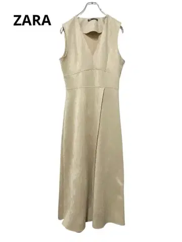 ZARA 슬리브리스 원피스 베이지 S 스웨이드 느낌