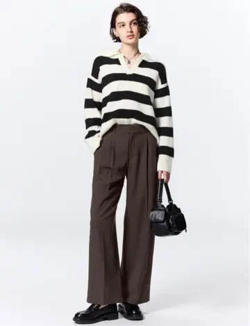 GU 턱 와이드 팬츠 다크 브라운 새상품