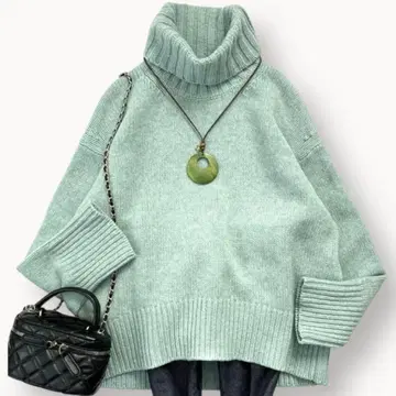 새상품급 갤러리 바이 M 상당 파인 울 터틀 로우 게이지 그린