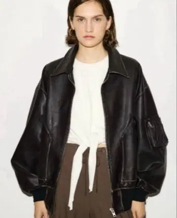 SLY 가죽 자켓 데미지 가공