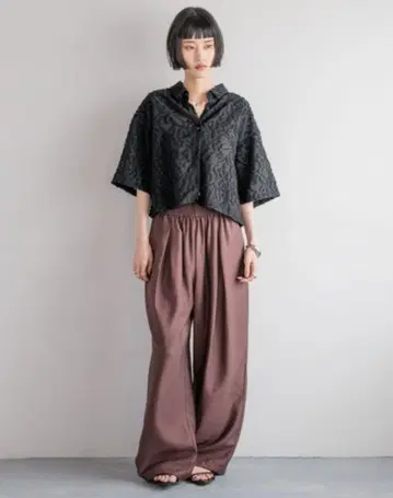 로리즈팜 턱 와이드 이지 팬츠