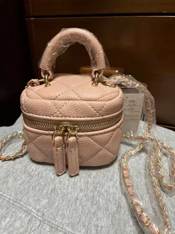 핑크 퀼팅 숄더백