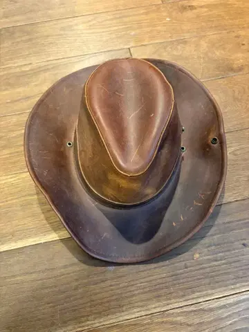 가죽제 브라운 카우보이 햇 XL HENSCHEL HAT USA