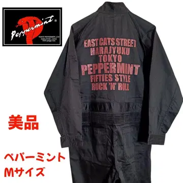 미사용! 페퍼민트 블랙 오버롤 M 사이즈 작업복 하라주쿠