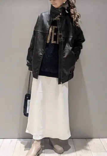 [ 새상품급 ] LEPSIM 2WAY 인조 가죽 블루종