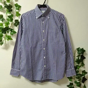 Paul Smith 체크 무늬 긴팔 네이비 핑크 M 이탈리아제 수입 원단