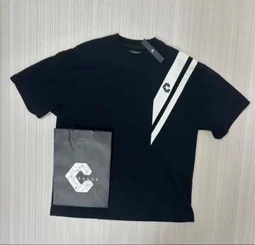 CRONOS 블랙 T셔츠 스트라이프 디자인