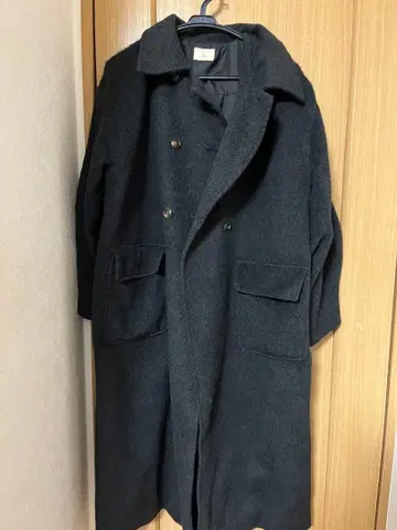 moi tytto 차콜 그레이 롱 코트