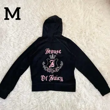 쥬시 꾸뛰르 벨로아 후드티 블랙 자수 M 헤이세이 레트로 y2k