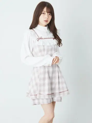 Ank Rouge 스퀘어 요크 콤비네존