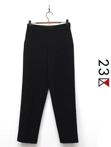 N425 / 새상품급 23구 테이퍼드 팬츠 겉기모 스트레치 38 블랙