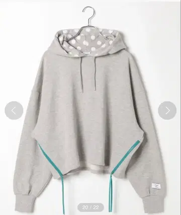 플라보아 x 니코앤드 랜덤 도트 후드티 그레이 x 그린