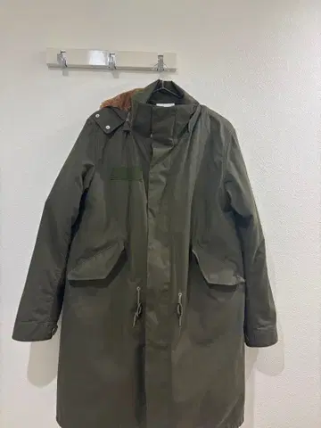 Lui's 플리스 안감 모즈 코트 올리브