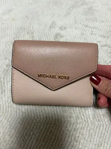 MICHAEL KORS 3단 폴더형 지갑 핑크 베이지