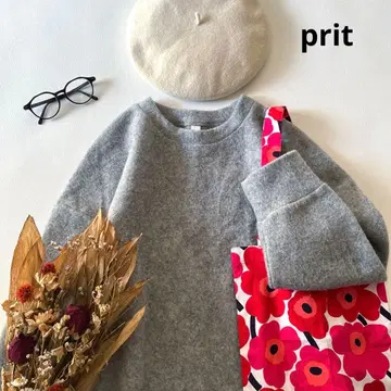 b1674* prit 프릿 울 플리스 라운드 헴 풀오버