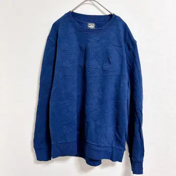 FILA 네이비 색 NAVY 긴팔 T셔츠 얇은 소재 맨투맨 S 로고