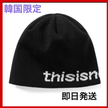 한국 한정판 새상품 thisisneverthat 니트 모자 비니 블랙