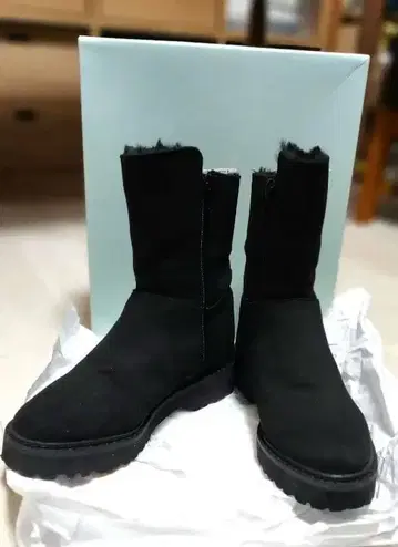 블랙 숏부츠 퍼 부츠