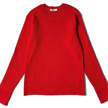 레리움 워셔블 에스테틱 얀 리브 풀오버 빨간색