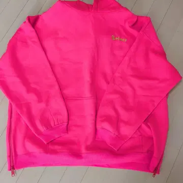 &ellegy 형광 핑크 후드티