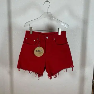 RNA 컬러 하프 숏팬츠 레드 데님 숏 팬츠
