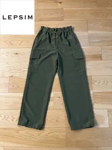 LEPSIM [ 새틴 카고 팬츠 ] 카키 프리 사이즈