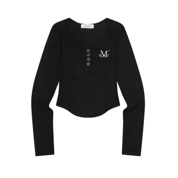 무지 긴팔 버튼 T셔츠 티셔츠