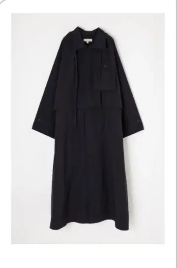 M_엠언더바 블랙 트렌치코트 후드 부착