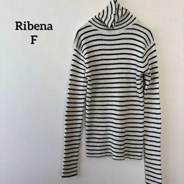 리베나 Ribena 하이넥 보더 화이트 블랙 FREE