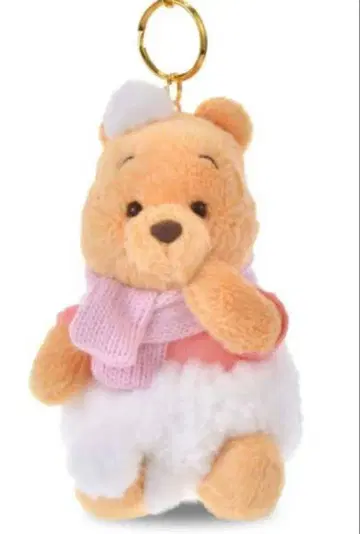 푸우 봉제 인형 키링 키체인 WHITE POOH