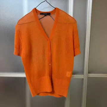 MACPHEE 오렌지 반팔 모헤어 가디건 TOMORROWLAND