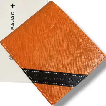 새상품급 까스텔바작 접이식 지갑 컴팩트 오렌지 다크 브라운