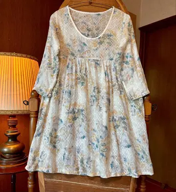 70s 80s 유럽 프랑스 앤티크 구제 의류 빈티지 꽃무늬 원피스