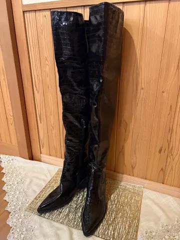 싸이하이 부츠 에나멜 크로커다일 패턴 27cm