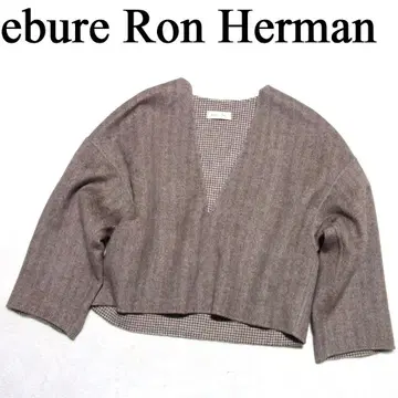 에브루 x 론 헤르만 헤링본 더블 페이스 V넥 상의