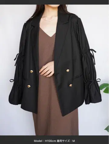 JUNOAH 슬리브 리본 셔츠 자켓