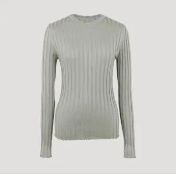 YONFA * 코튼 캐시미어 리브 니트 * 모스 그레이