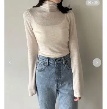 SNIDEL 백 오픈 시어 니트 풀오버