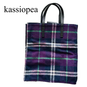 [ 새상품급 ] kassiopea 카시오페아 토트백 타탄 체크 보라색