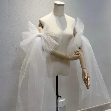 웨딩용 롱 튤 리본 2종 세트