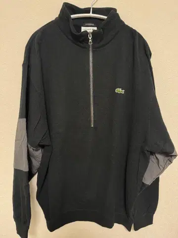 LACOSTE 하프 지퍼 맨투맨 블랙 US M