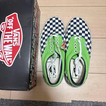 VANS 체크 무늬 스니커즈 네이비/그린