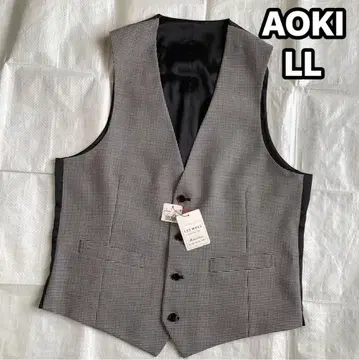 No.46 [새상품] AOKI LL사이즈 수트 베스트, 앞면 포켓 부착.